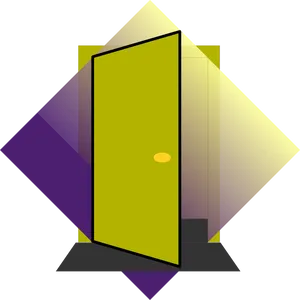 Abstract Geometric Door Art