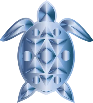 Abstract Geometric Turtle Design PNG image