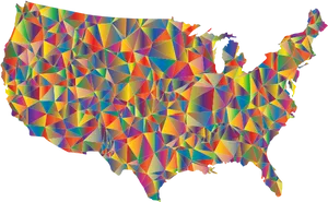 Abstract Geometric U S A Map PNG