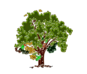 Abstract Glowing Tree Artwork