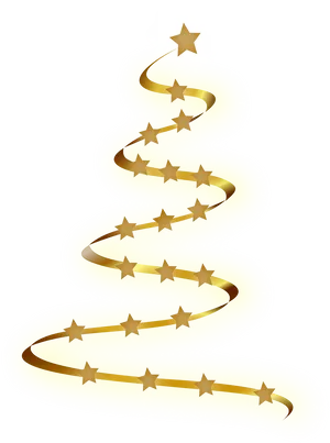 Abstract Golden Christmas Tree Design PNG