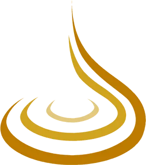 Abstract Golden Oil Drop Design PNG