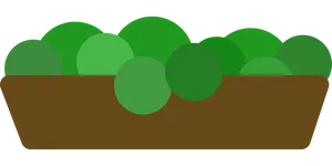 Abstract Green Circlesin Brown Container