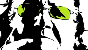 Abstract Green Eye Shapeson Black Background PNG image