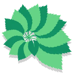 Abstract Green Leaf Design