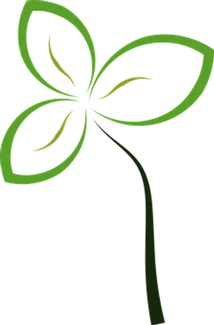 Abstract Green Leaf Design PNG image
