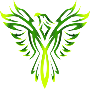 Abstract Green Phoenix Design PNG