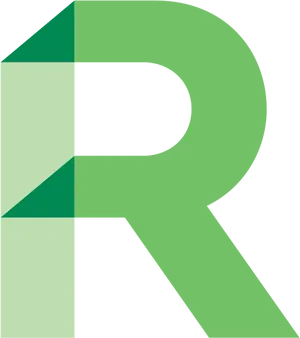 Abstract Green R Letter Design PNG image