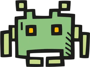 Abstract Green Robot Head