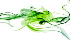 Abstract Green Smoke Waves PNG image