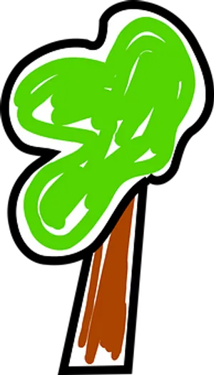 Abstract Green Tree Graphic