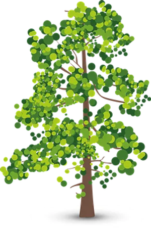 Abstract Green Tree Vector Illustration