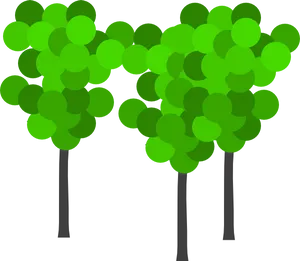 Abstract Green Trees Vector PNG image
