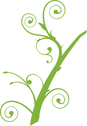 Abstract Green Vine Design PNG image