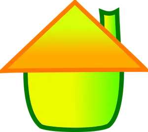 Abstract Green Yellow House Icon