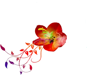 Abstract Hawaiian Flower Art PNG image