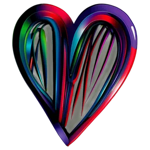 Abstract Heart Doodle PNG 06262024