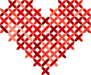 Abstract Heart Formedby Cross Patterns PNG image