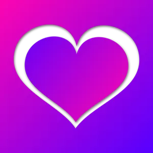 Abstract Heart Outline Purple Pink Gradient Background