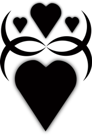 Abstract Heart Shapes Dark Background