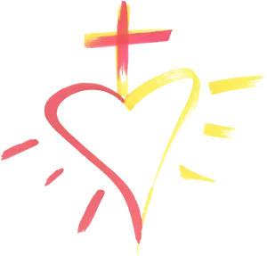Abstract Heartand Cross Graffiti Art