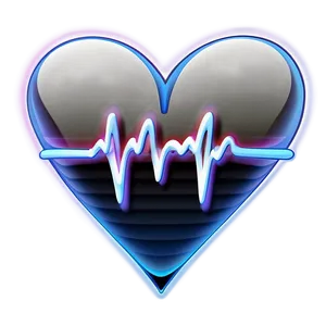 Abstract Heartbeat Line Design PNG Mns