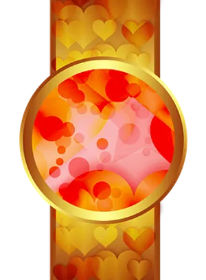 Abstract Hearts Clock Face