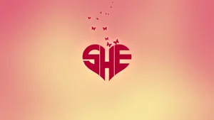 Abstract Heartwith Butterflies