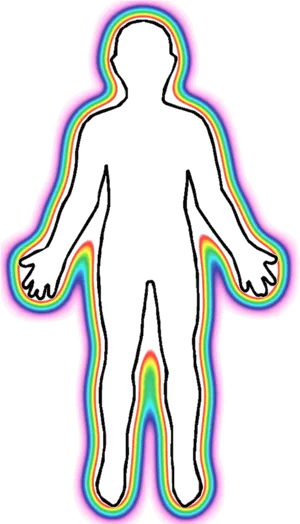 Abstract Human Outline Aura Glow PNG image