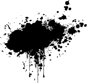 Abstract Ink Splashon Black Background PNG