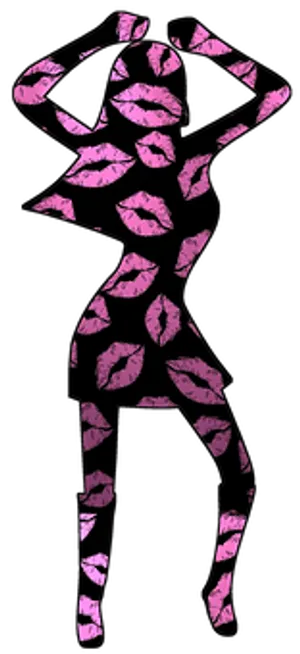 Abstract Kiss Dancer Silhouette PNG image