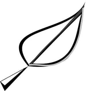 Abstract Leaf Graphic Blackand White