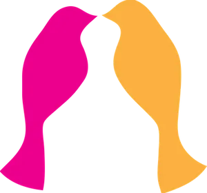Abstract Love Birds Kiss PNG image