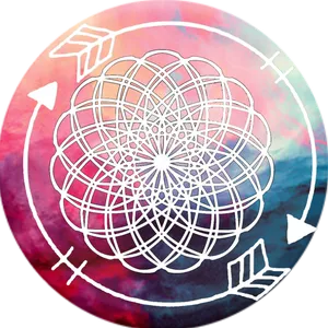 Abstract Mandala Pink Circle Art PNG