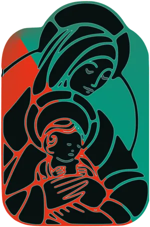 Abstract Mariaand Child PNG image