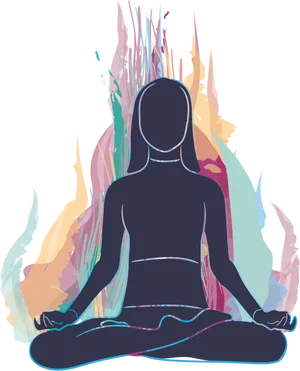 Abstract Meditation Silhouette Energy Flow PNG image