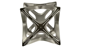 Abstract Metallic Cube Sculpture PNG image