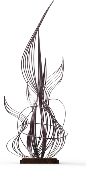 Abstract Metallic Sculpture Art PNG image