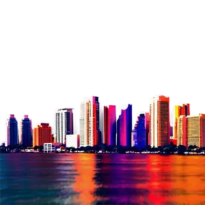 Abstract Miami Skyline Art Png 06272024 PNG image