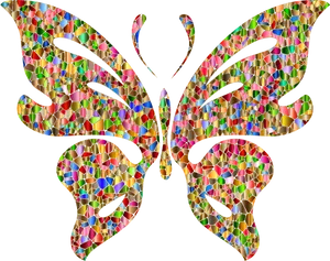 Abstract Mosaic Butterfly Wings PNG