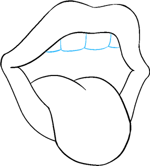 Abstract Mouthand Tongue Sketch