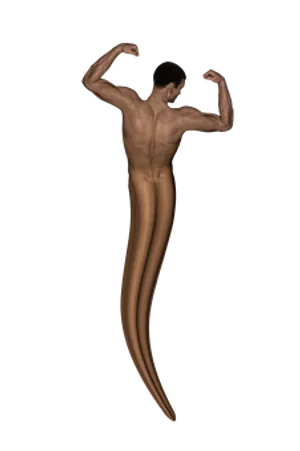 Abstract Muscular Figure Showing Off Biceps