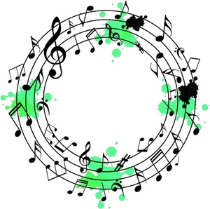 Abstract Musical Notes Circle PNG