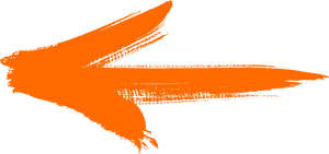Abstract Orange Arrow Brushstroke PNG image