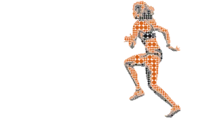 Abstract Orange Dots Female Form