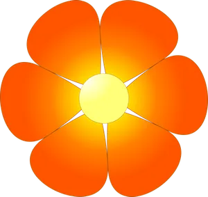 Abstract Orange Flower Illustration