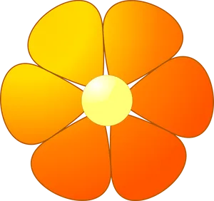 Abstract Orange Flower Illustration PNG
