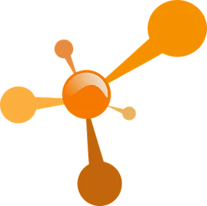 Abstract Orange Molecule Illustration PNG image