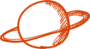 Abstract Orange Scribbleon Blue Background