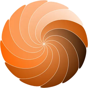 Abstract Orange Spiral Graphic PNG image